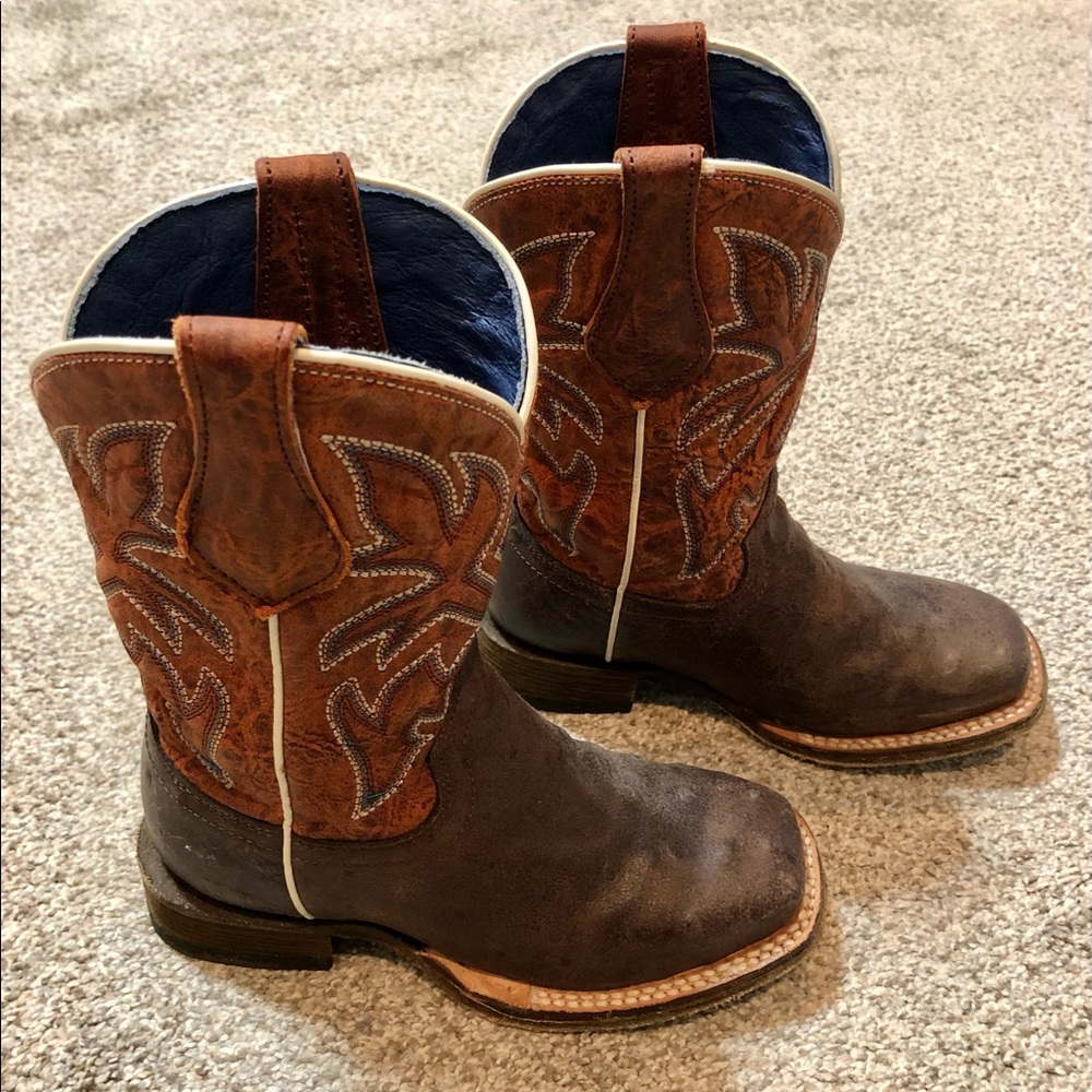 Roper handmade brown leather toddler boys size 11 boots.